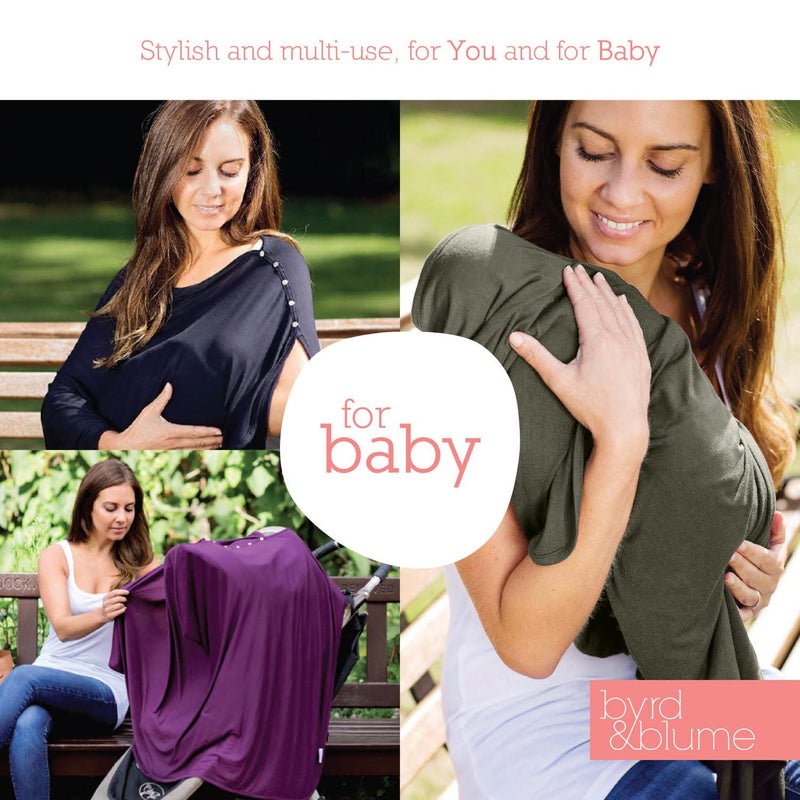 Byrd & Blume Maternity Nursing Cover Breathable Lightweight Breastfeeding Cover Wrap Shawl Scarf Poncho Full 360 (Olive, One size) - Image 5